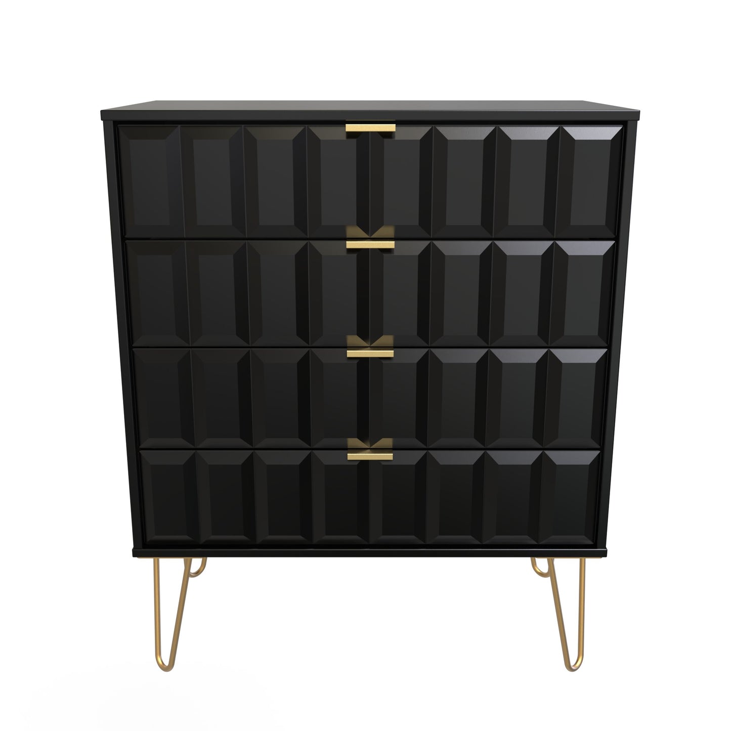 Cube Chest of Drawers Black 4 Drawers 93cm