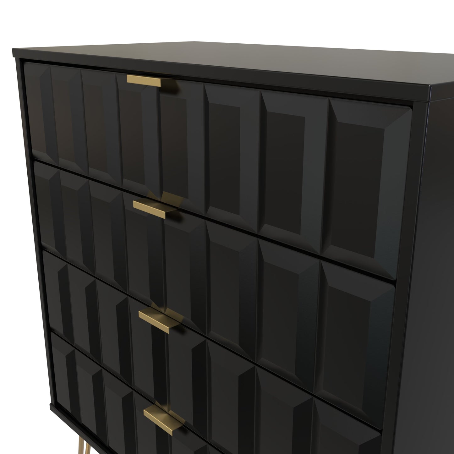 Cube Chest of Drawers Black 4 Drawers 93cm