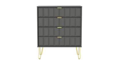Cube Chest of Drawers Grey 4 Drawers 93cm