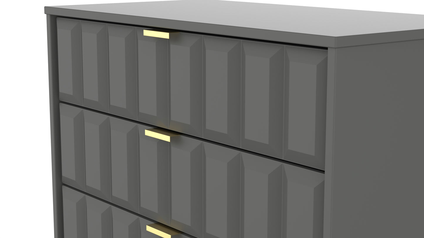 Cube Chest of Drawers Grey 4 Drawers 93cm