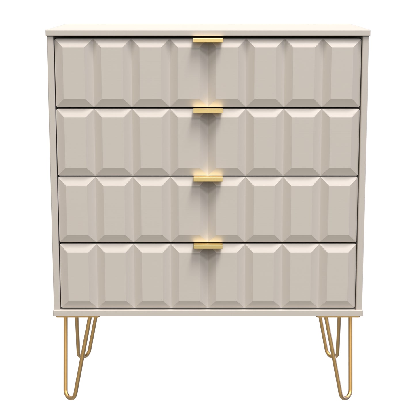 Cube Chest of Drawers Off-White 4 Drawers 93cm