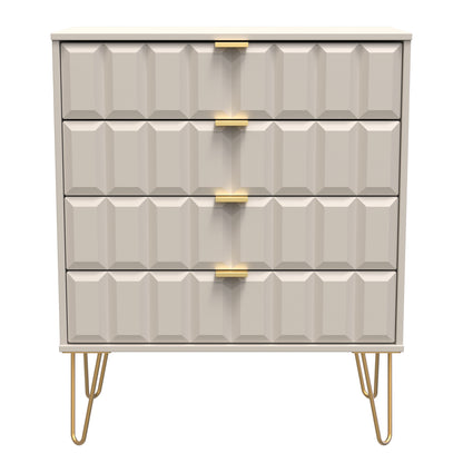 Cube Chest of Drawers Off-White 4 Drawers 93cm