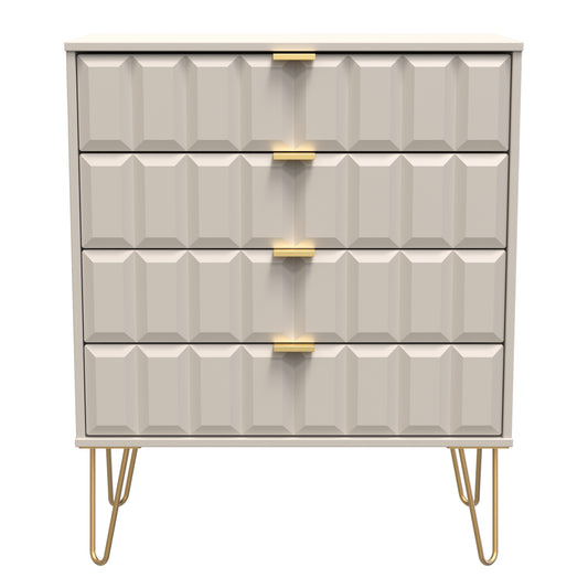 Cube Chest of Drawers Off-White 4 Drawers 93cm