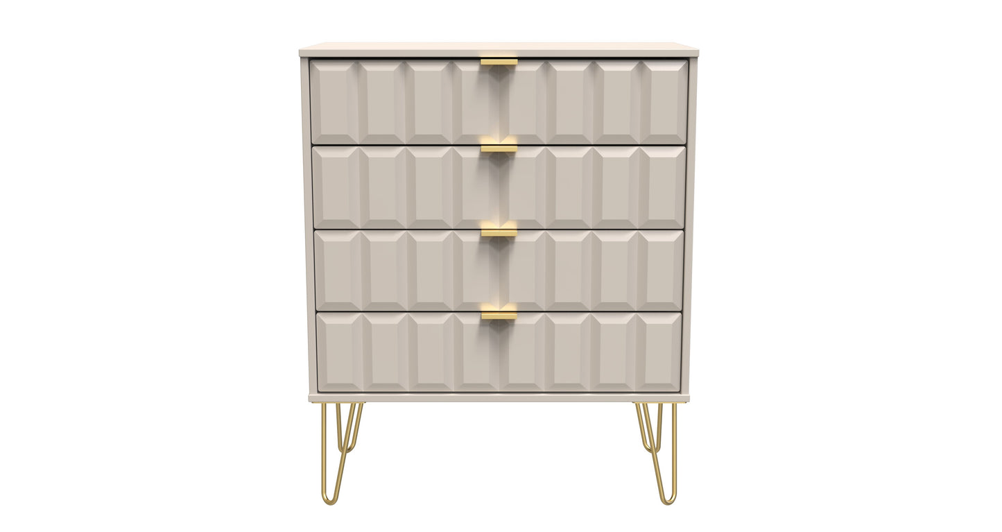 Cube Chest of Drawers Off-White 4 Drawers 93cm