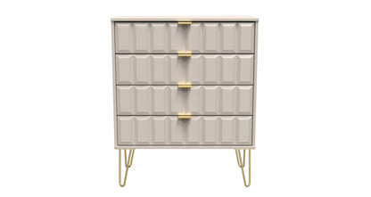 Cube Chest of Drawers Off-White 4 Drawers 93cm