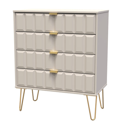 Cube Chest of Drawers Off-White 4 Drawers 93cm