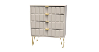 Cube Chest of Drawers Off-White 4 Drawers 93cm
