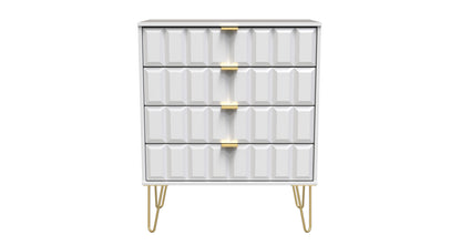 Cube Chest of Drawers White 4 Drawers 93cm