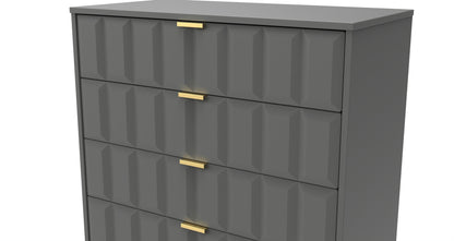 Cube Tall Chest of Drawers Grey 5 Drawers 109cm