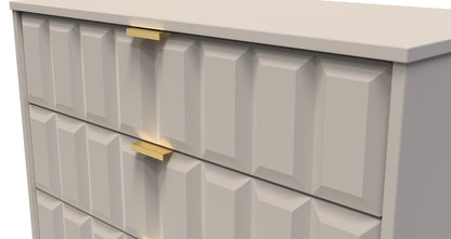 Cube Tall Chest of Drawers Off-White 5 Drawers 109cm