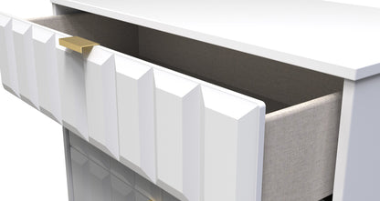 Cube Tall Chest of Drawers White 5 Drawers 109cm