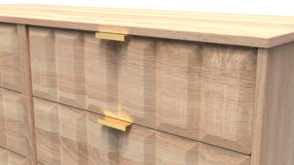 Cube Large Chest of Drawers Oak 6 Drawers 115cm