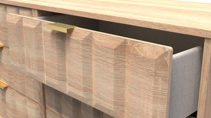 Cube Large Chest of Drawers Oak 6 Drawers 115cm