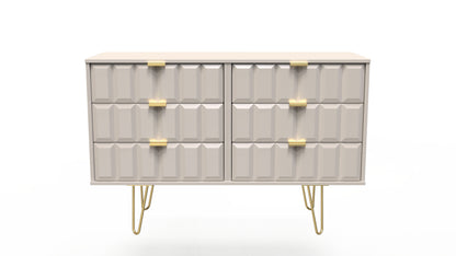 Cube Large Chest of Drawers Off-White 6 Drawers 115cm