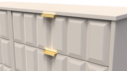 Cube Large Chest of Drawers Off-White 6 Drawers 115cm