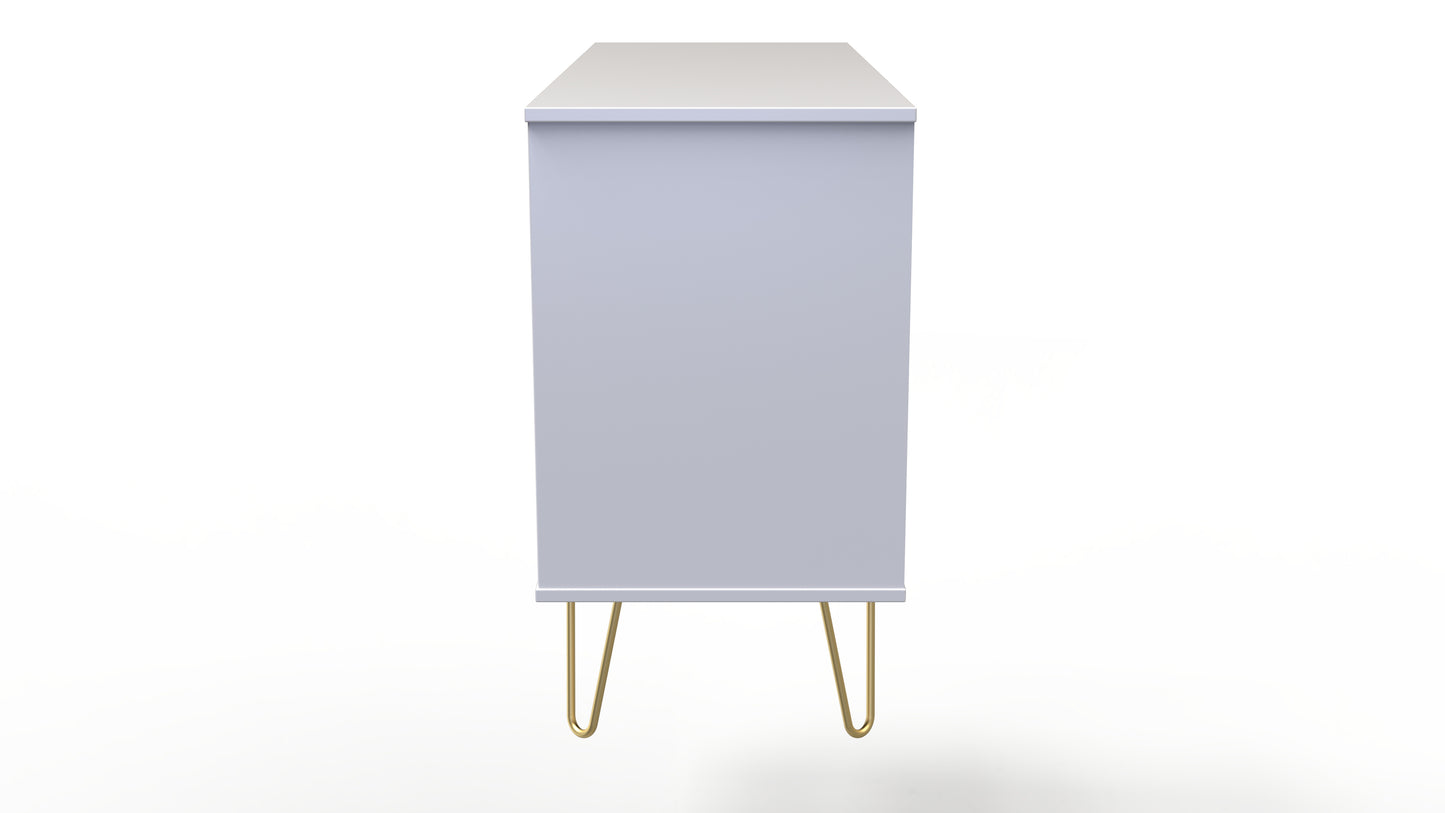 Cube Large Chest of Drawers White 6 Drawers 115cm