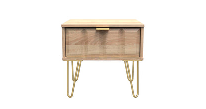 Cube Bedside Table Oak 1 Drawer 45cm