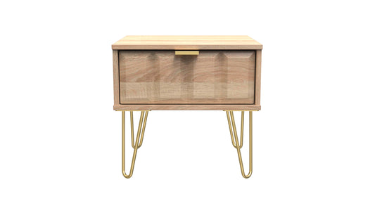 Cube Bedside Table Oak 1 Drawer 45cm