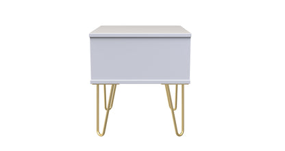 Cube Bedside Table White 1 Drawer 45cm