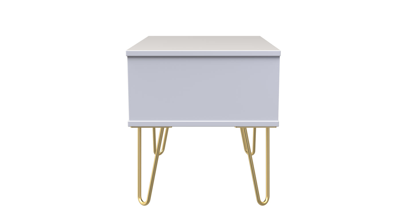 Cube Side Table White 1 Drawer 58cm