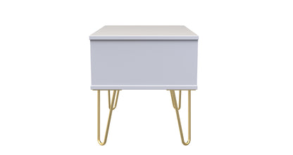 Cube Side Table White 1 Drawer 58cm