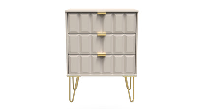 Cube Chest of Drawers Off-White 3 Drawers 76cm