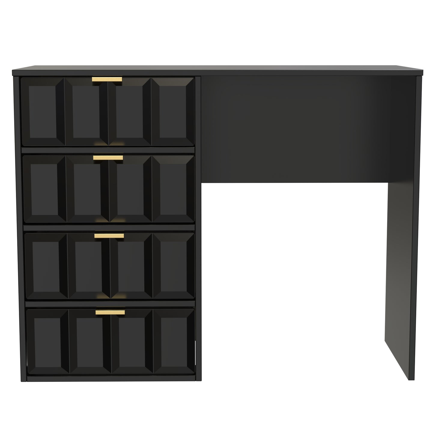 Cube Desk Black 4 Drawers 97cm