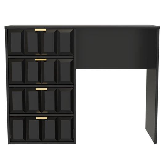 Cube Desk Black 4 Drawers 97cm