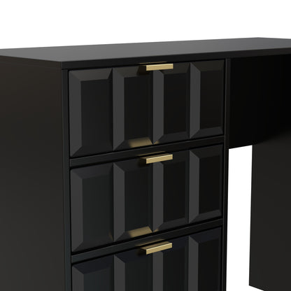 Cube Desk Black 4 Drawers 97cm