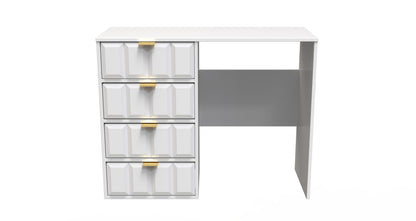 Cube Desk White 4 Drawers 97cm