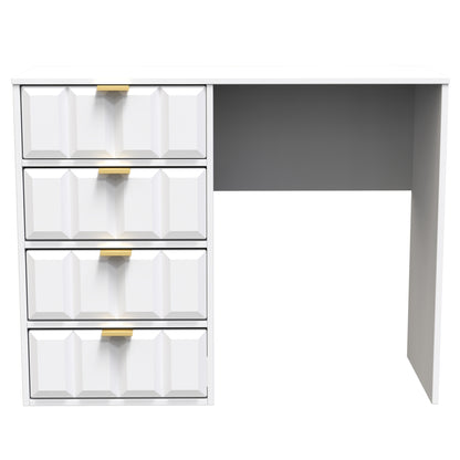 Cube Desk White 4 Drawers 97cm