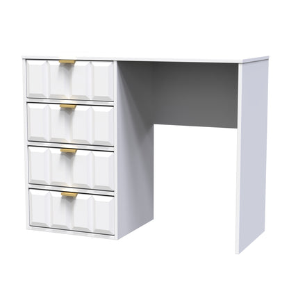 Cube Desk White 4 Drawers 97cm