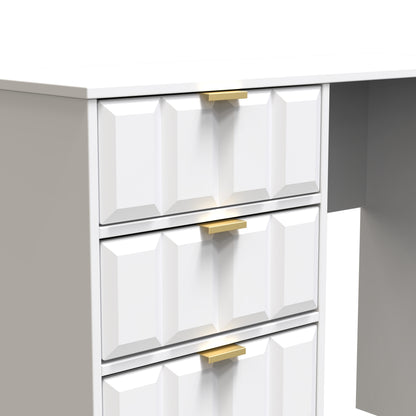 Cube Desk White 4 Drawers 97cm