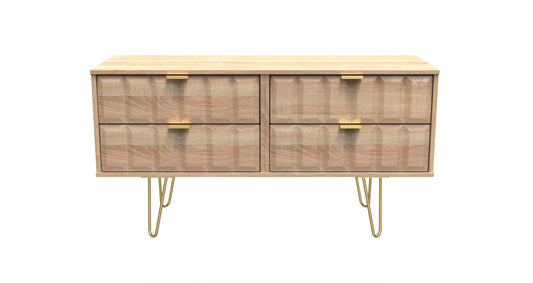 Cube Large Chest of Drawers Oak 4 Drawers 115cm