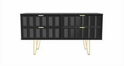 Cube Large Chest of Drawers Black 4 Drawers 115cm