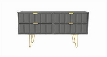 Cube Large Chest of Drawers Grey 4 Drawers 115cm