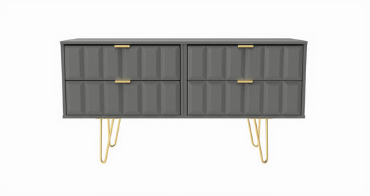 Cube Large Chest of Drawers Grey 4 Drawers 115cm
