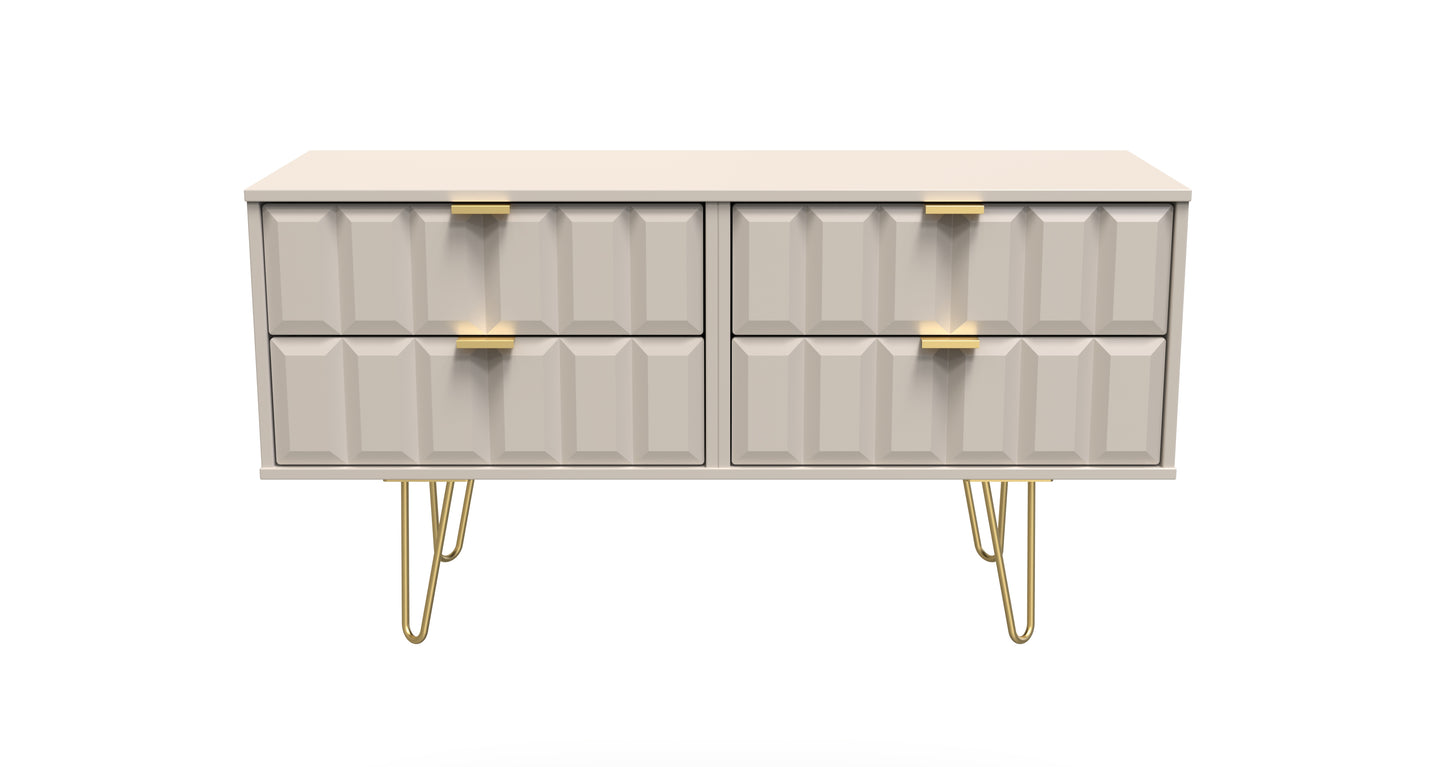 Cube Large Chest of Drawers Off-White 4 Drawers 115cm