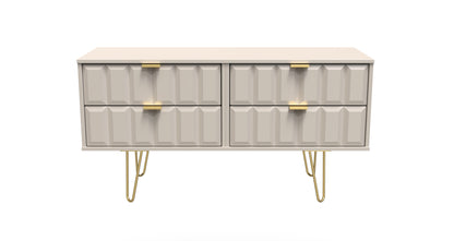 Cube Large Chest of Drawers Off-White 4 Drawers 115cm