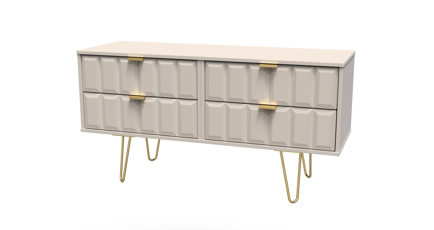 Cube Large Chest of Drawers Off-White 4 Drawers 115cm