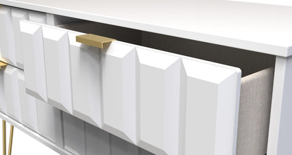 Cube Large Chest of Drawers White 4 Drawers 115cm