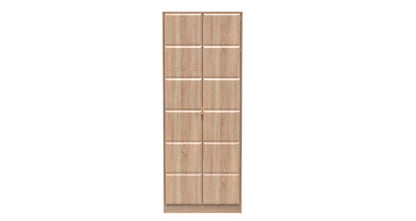 Cube Tall Wardrobe Oak 2 Doors 1 Shelf 197cm