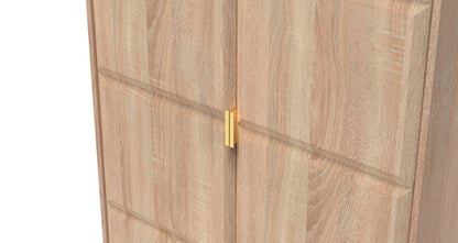 Cube Tall Wardrobe Oak 2 Doors 1 Shelf 197cm