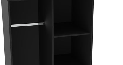 Cube Tall Wardrobe Black 5 Shelves 197cm