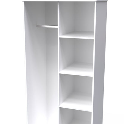 Cube Tall Wardrobe White 5 Shelves 197cm