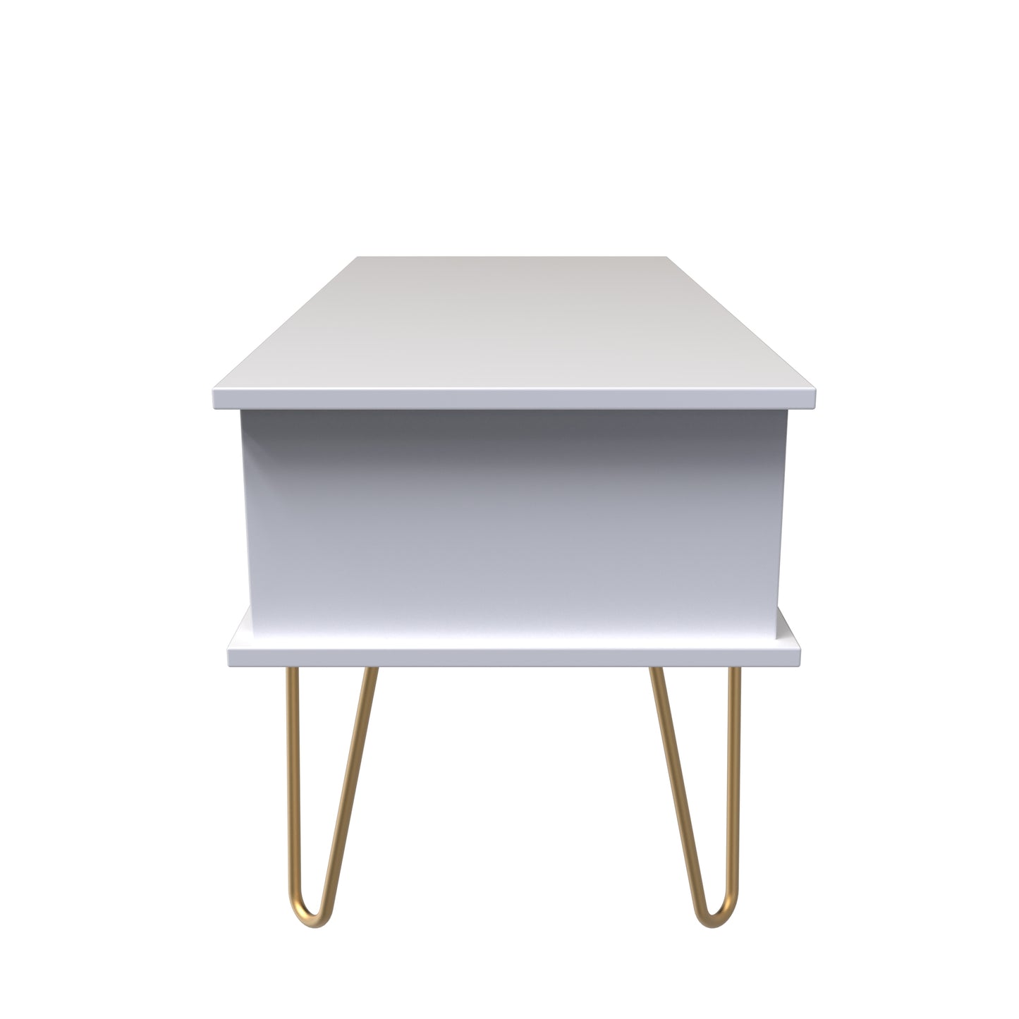 Cube Coffee Table White 1 Shelf 1 Drawer 92cm