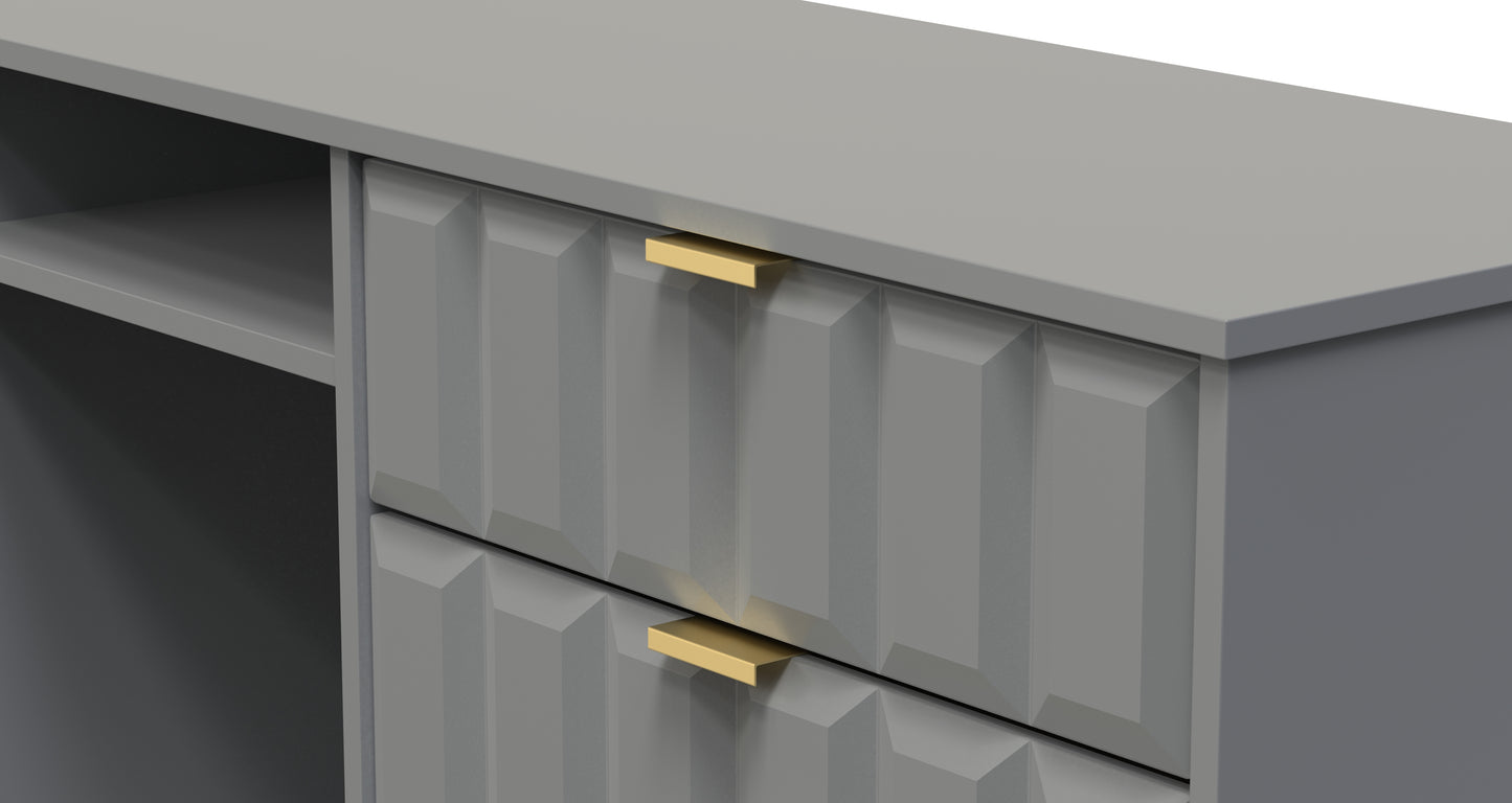 Cube Large Sideboard Grey 2 Shelves 6 Drawers 152cm