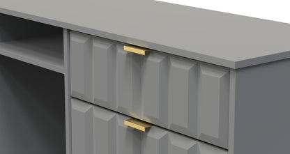 Cube Large Sideboard Grey 2 Shelves 6 Drawers 152cm