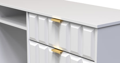 Cube Large Sideboard White 2 Shelves 6 Drawers 152cm