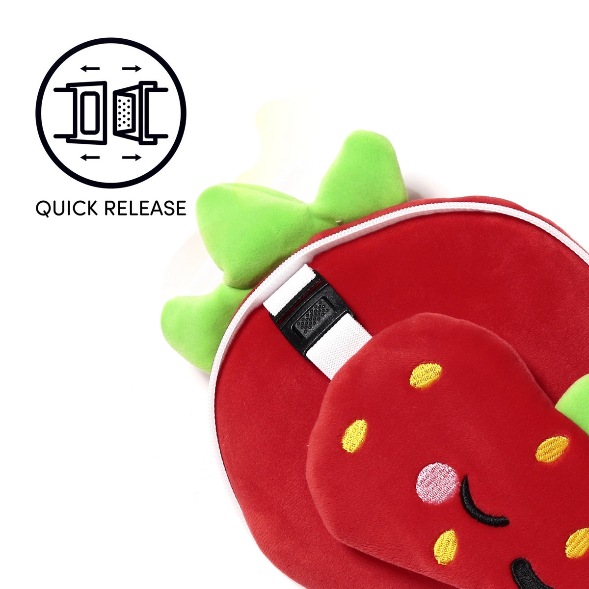 Foodiemals Relaxeazzz Elidi The Strawberry Travel Pillow and Eye Mask